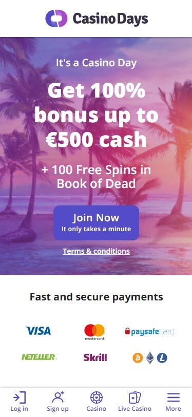 casinodays login
