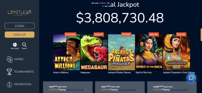 Limitless-Casino-Homepage-2 1 win